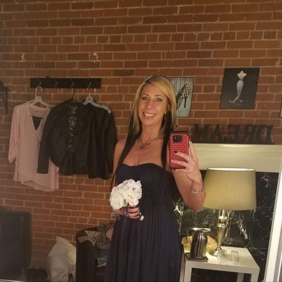 Davids  Bridal Versa Convertible Mesh Dress color Marine - Picture 3 of 5